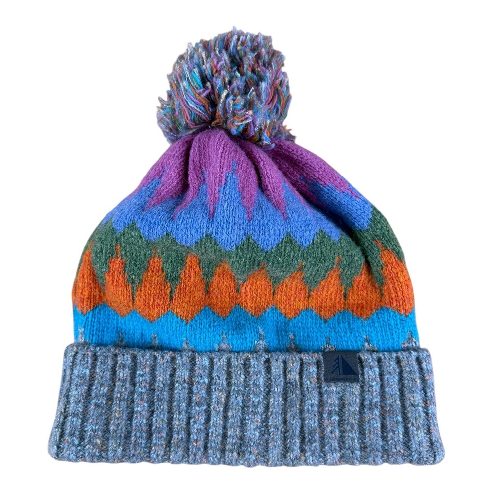 L.L. Bean Adult Bomb Hat Knit OSFA Pom-Pom Beanie Retro Y2K Colorful